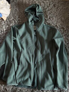 adidas Grey-Teal Full-Zip Stand Collar Jacket - Size S